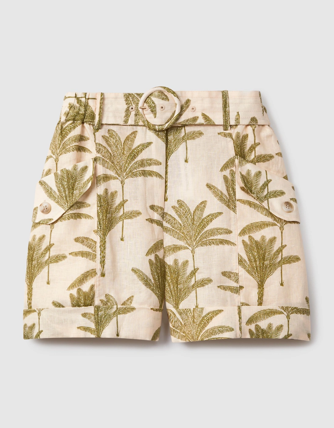 Linen Tropical Print Shorts, 2 of 1