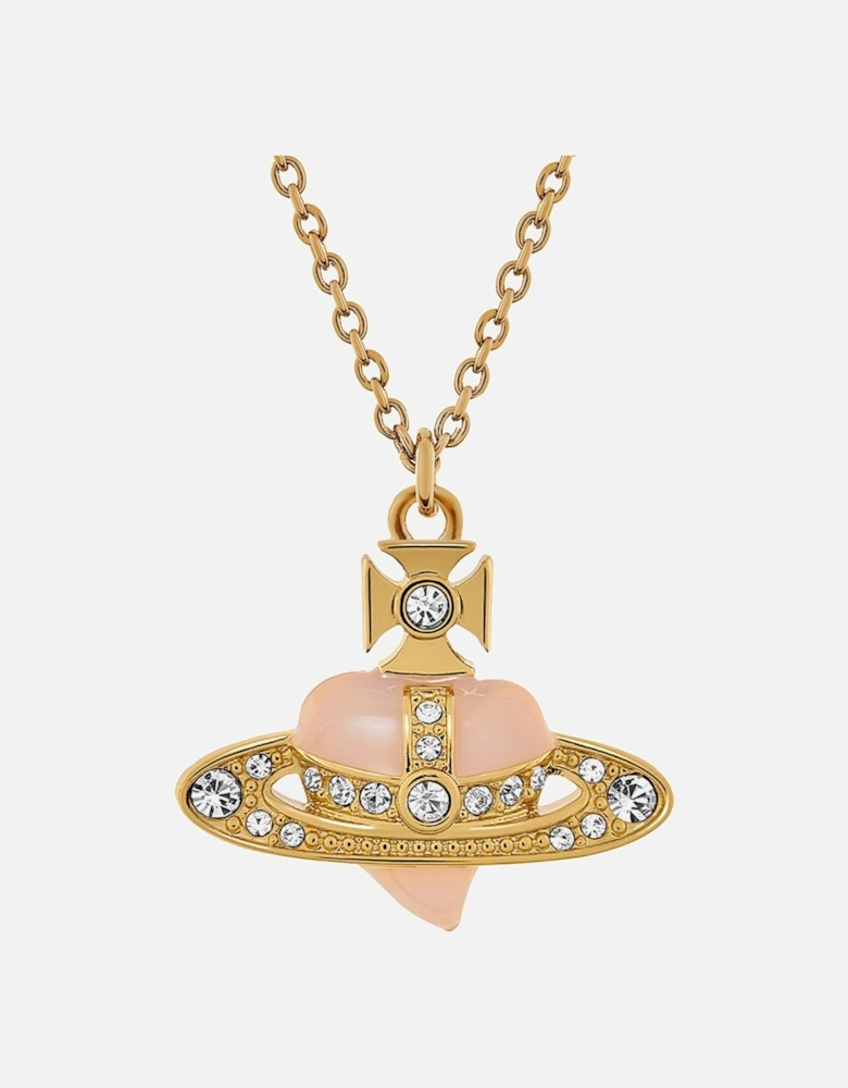 New Diamante Heart Orb Gold Pendant