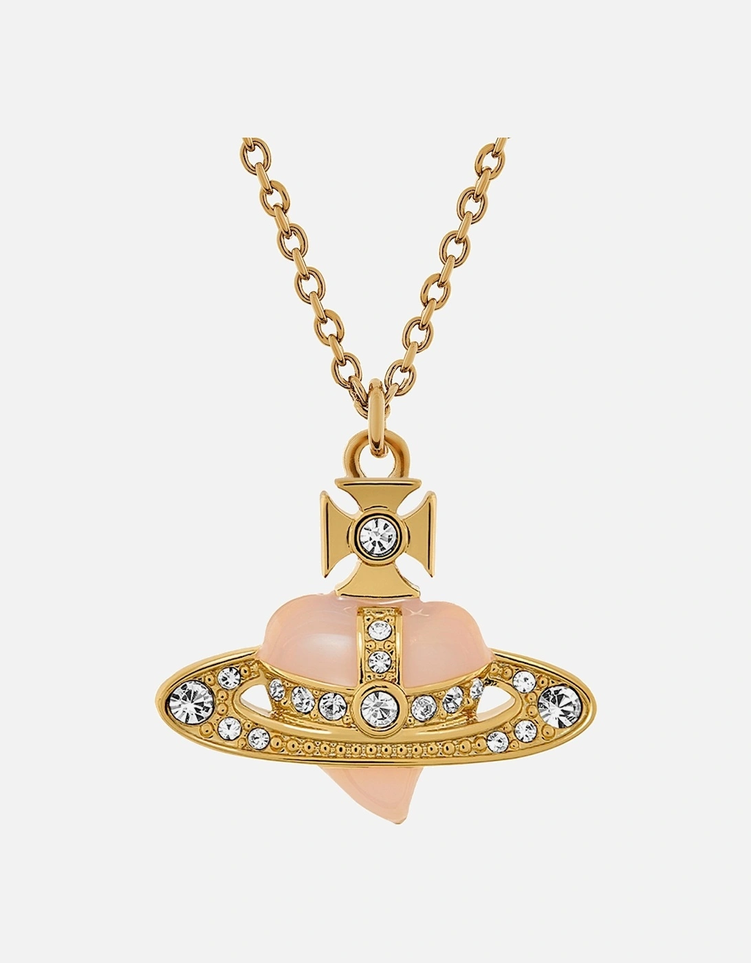 New Diamante Heart Orb Gold Pendant