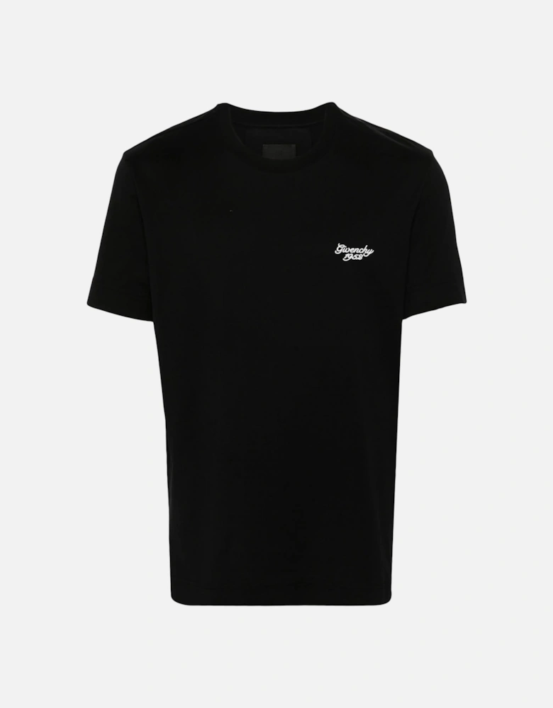 4G Motif Branded Cotton T Shirt Black