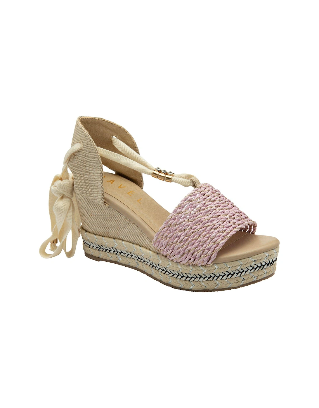 Forres Basket Woven Espadrille Wedged Sandals - Pink, 2 of 1
