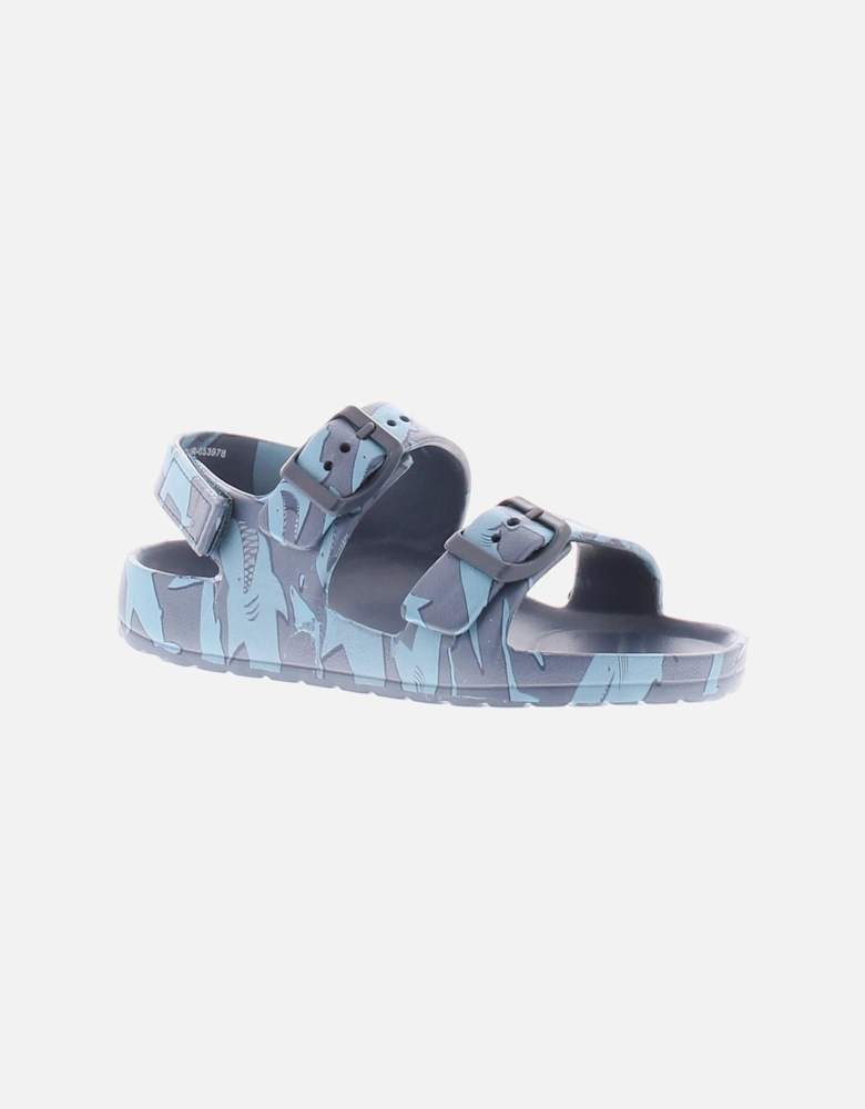 Younger Boys Sandals Sliders Spencer Navy Dual Size UK Size