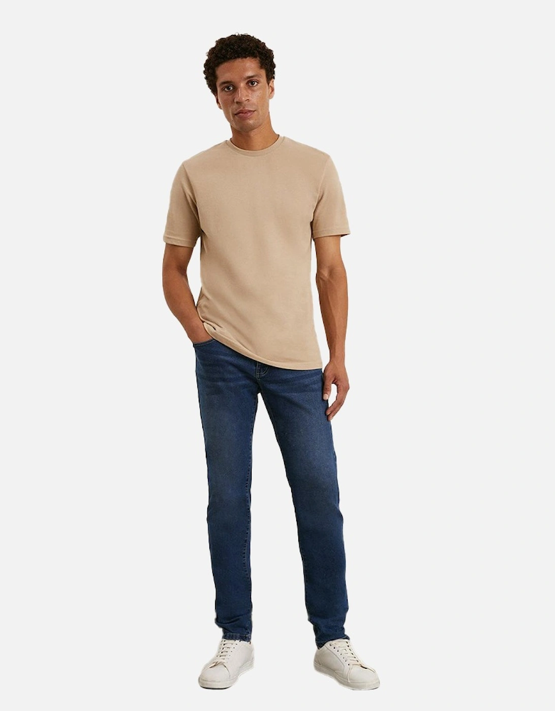 Mens Mid Wash Skinny Jeans, 4 of 3