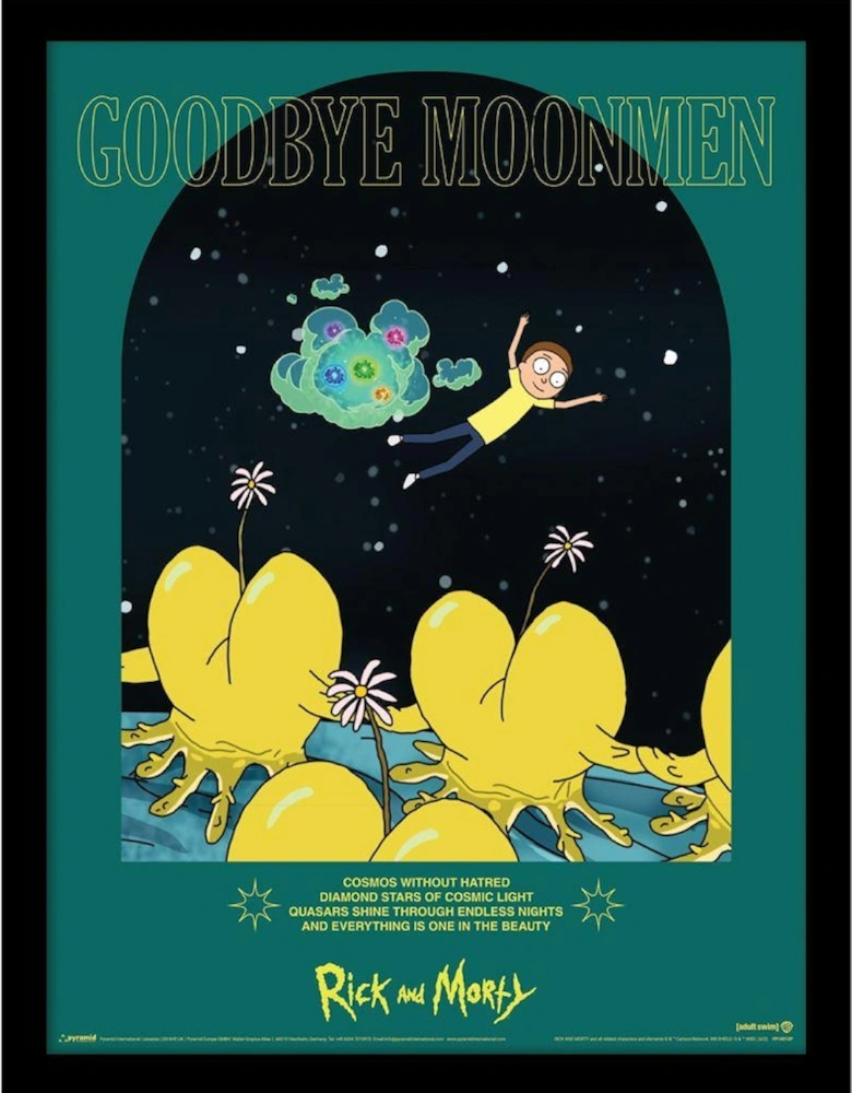 Classrickal Goodbye Moonmen Morty Framed Poster