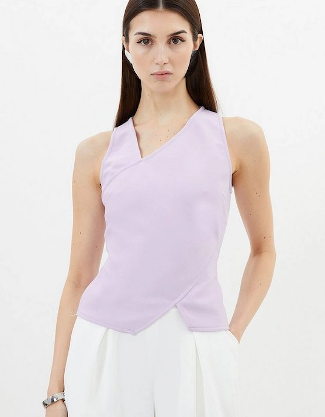 Figure Form Bandage Asymmetric Knit Top