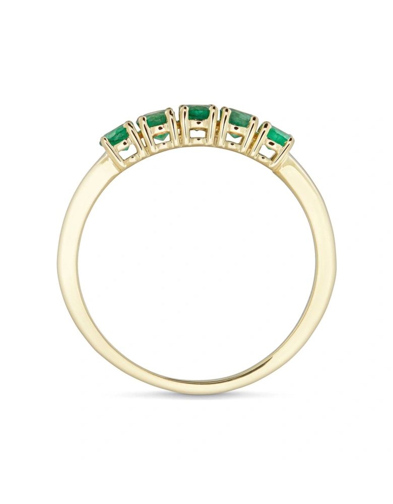 Nancy 9ct Gold 5 Stone Natural Oval Emerald Eternity Ring