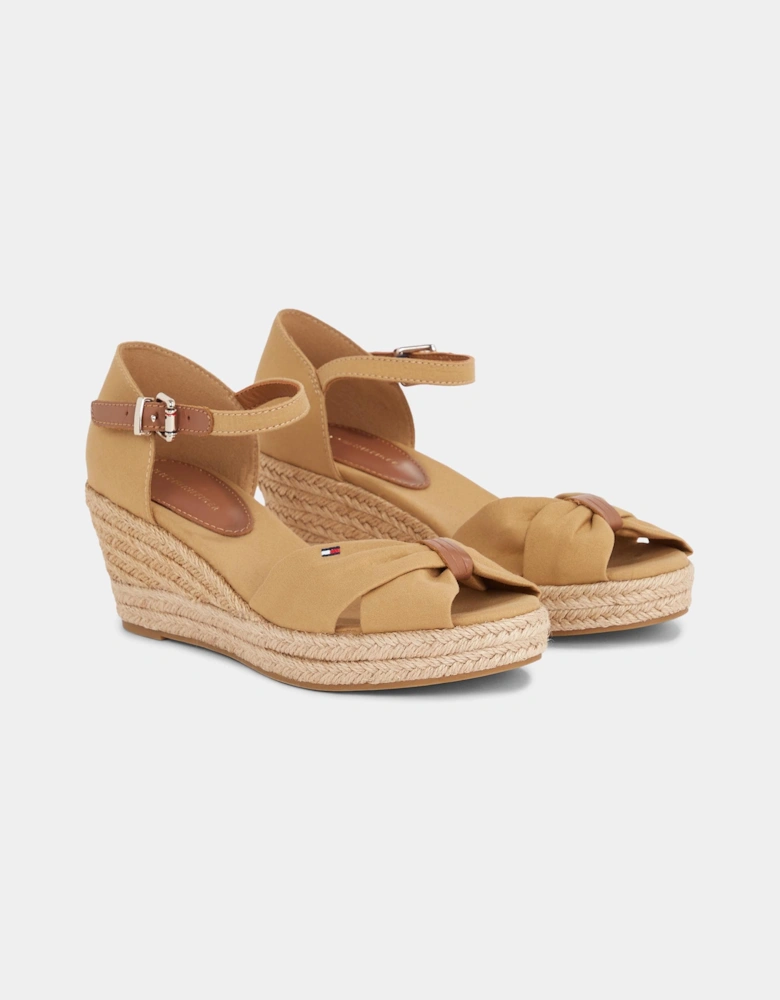 Womens Basic Open Toe Mid Wedge