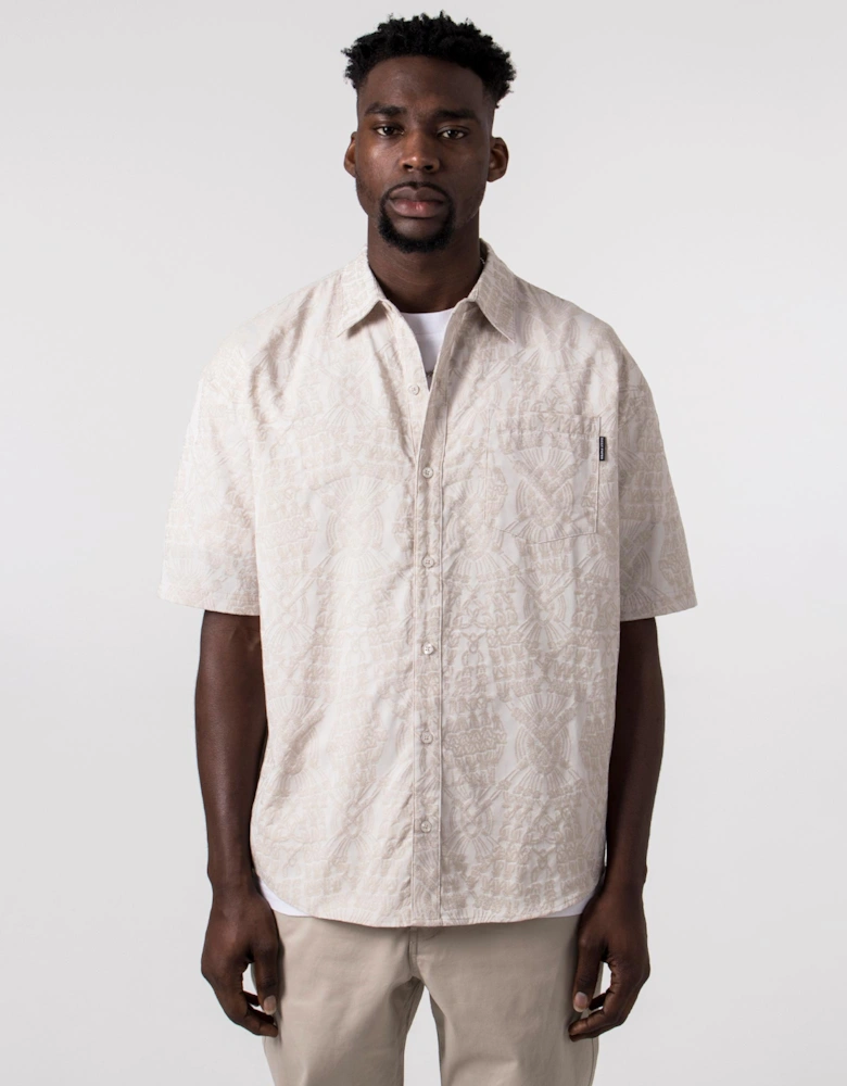 Zuri Macrame Jacquard Relaxed Short Sleeve Shirt