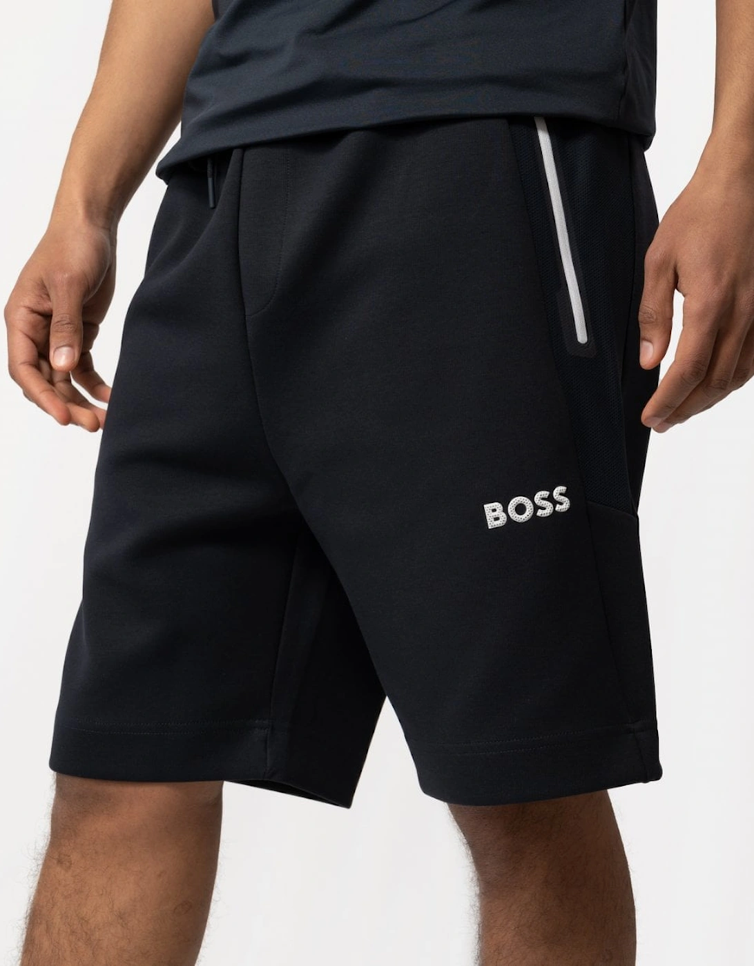 BOSS Green Headlo 1 Mens Cotton-Blend Shorts with 3D-Moulded Logo