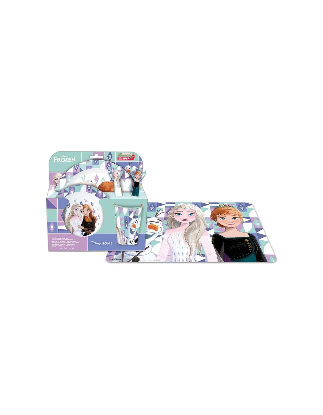 Frozen 5 Piece Kids Dinner and Placemat Set, 3 of 2