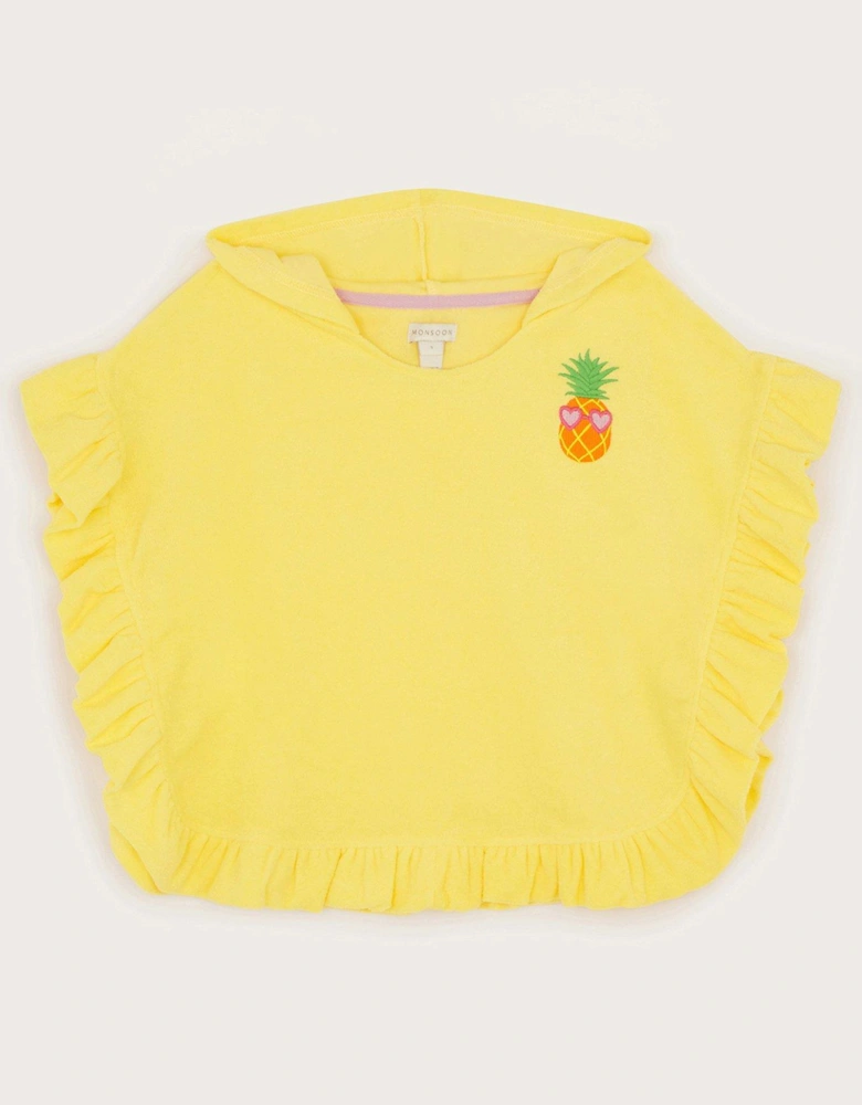 Girls Pineapple Towel Cover Up - Yellow