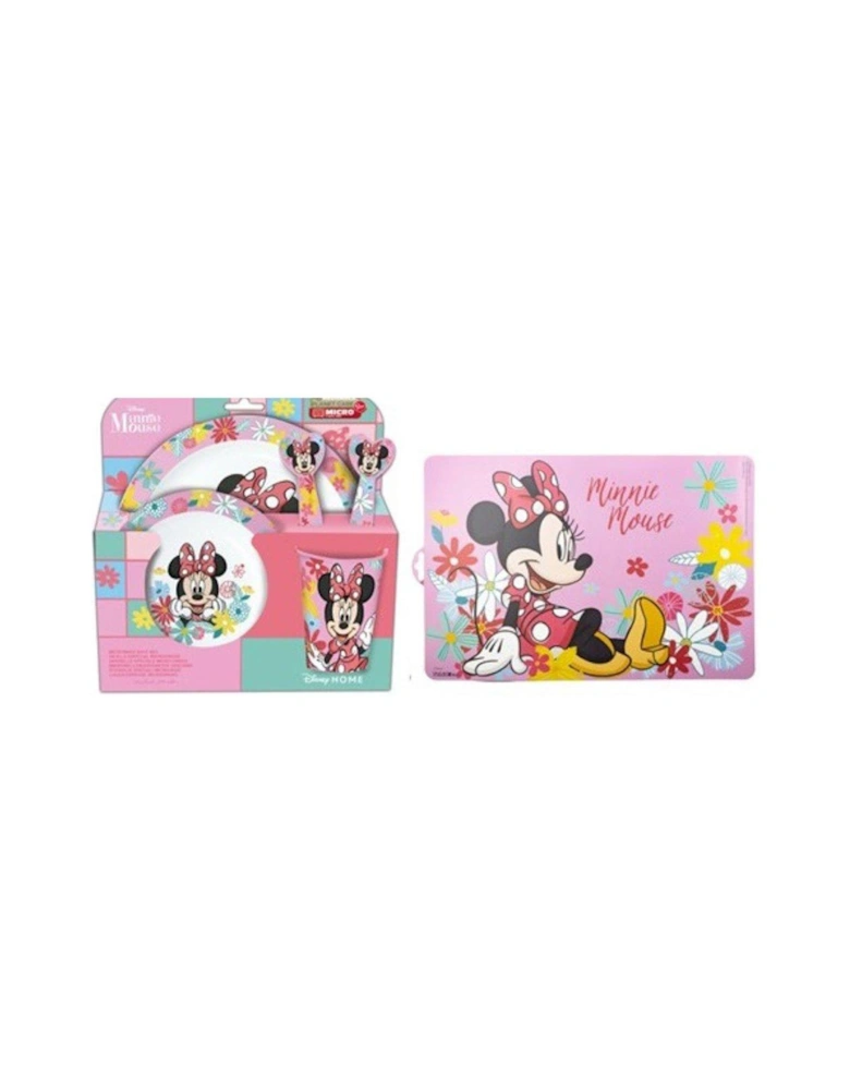 Minnie Mouse 6 Piece Premium Kids Dinner and Placemat Set