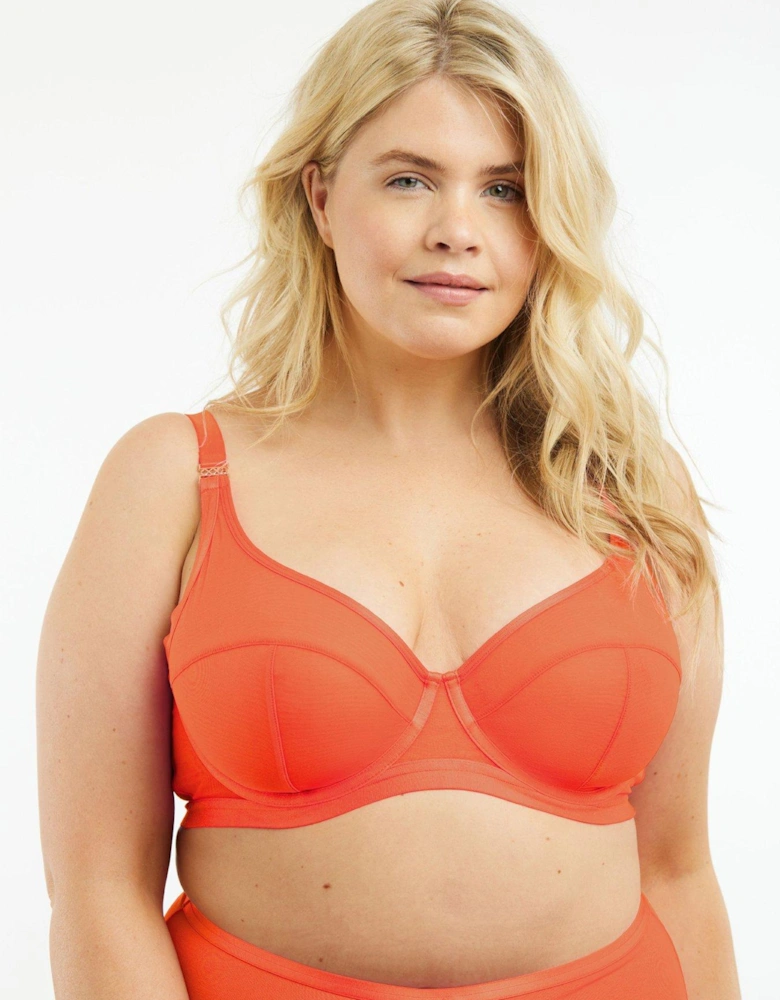 Soft Mesh High Apex Bra - Orange