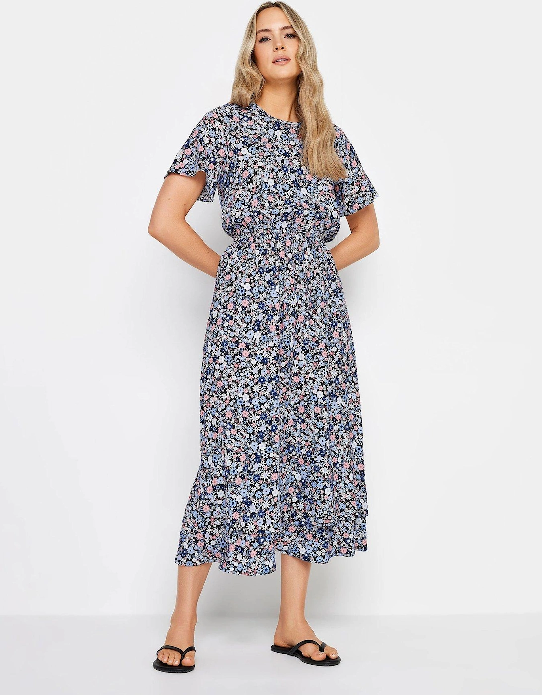 Tall Floral Printed Tshirt Woven Dress, 2 of 1