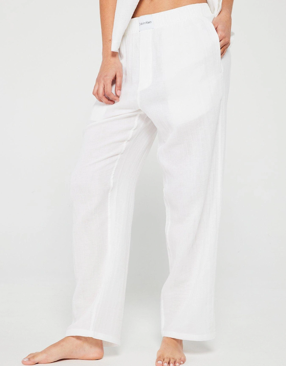 Cotton Pyjama Pants - White, 5 of 4