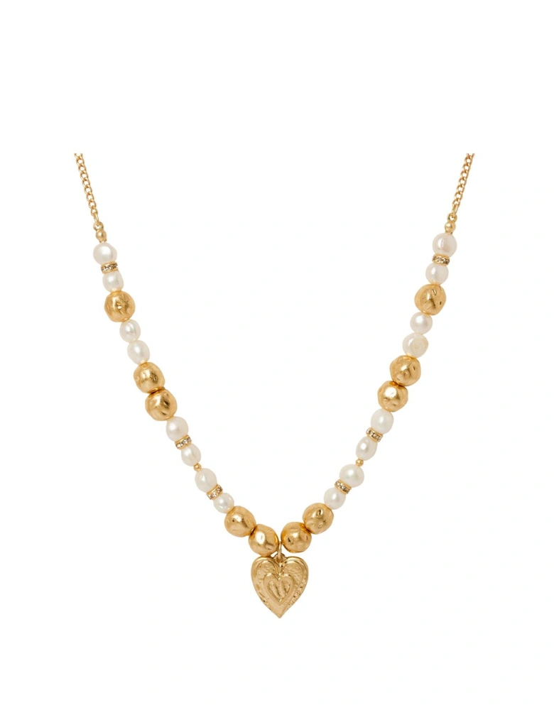 Gold 'Pearl Elegance' Real Pearl Necklace