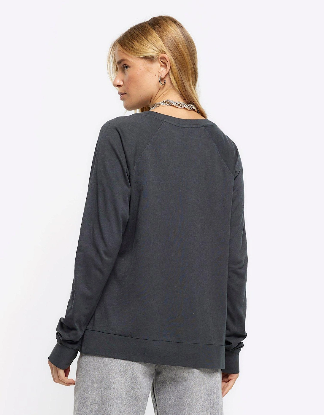 Long Sleeve Slouch T-Shirt - Dark Grey