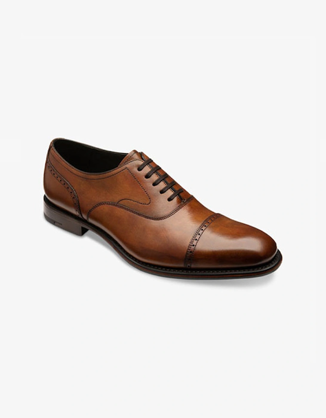 Men's Hughes Hand Painted Calf Punched Toe Cap Brogue Chesnut Brown, 4 of 3