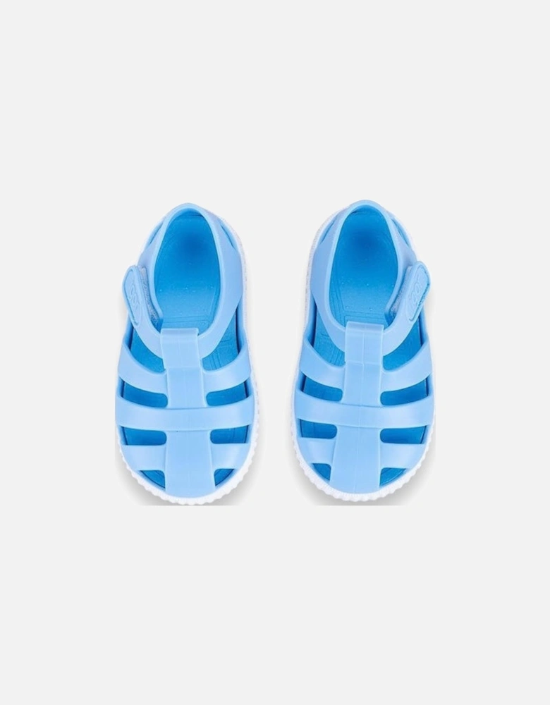 Blue Ribbed Sole Sandal