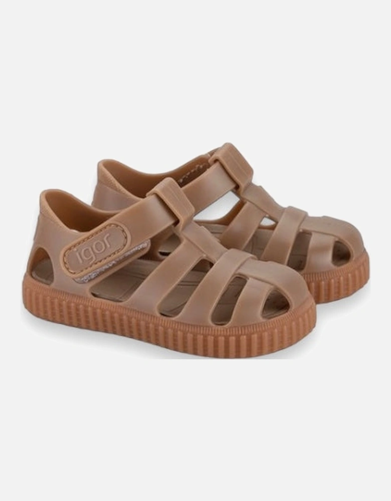 Taupe Ribbed Sole Sandal