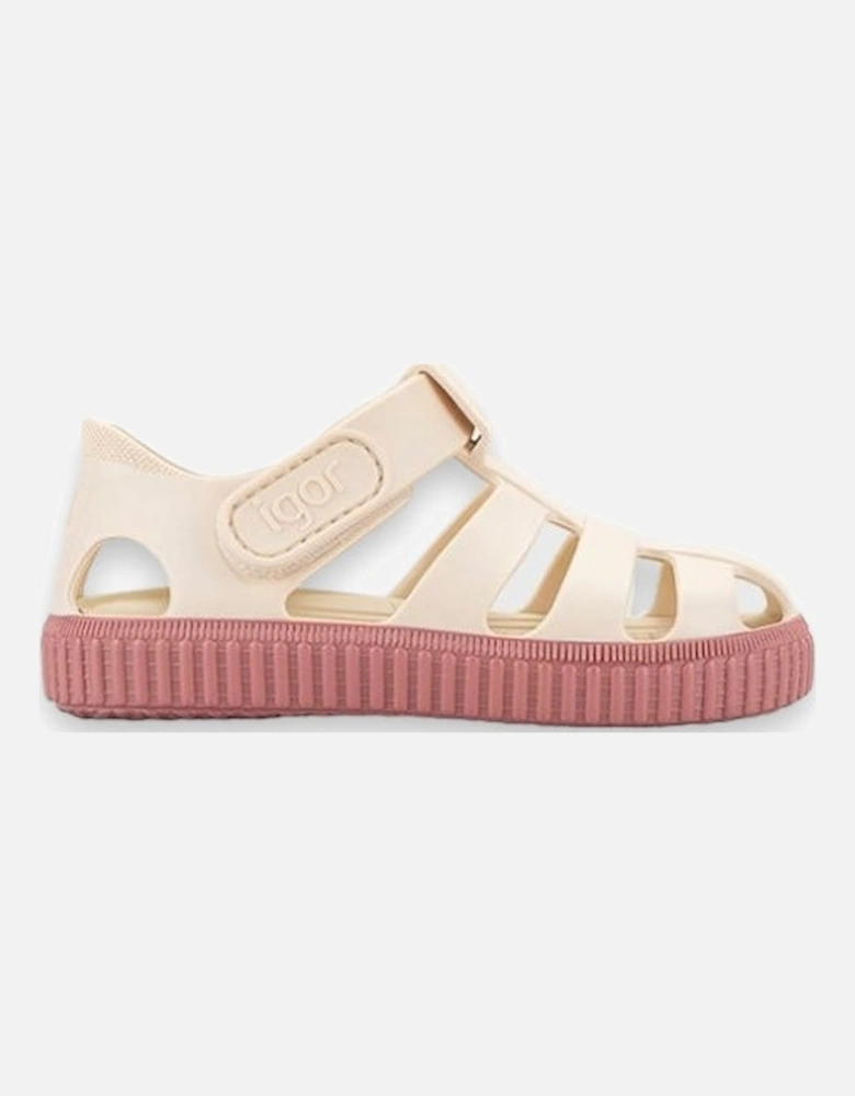 Ivory + Rosa Ribbed Sole Sandal