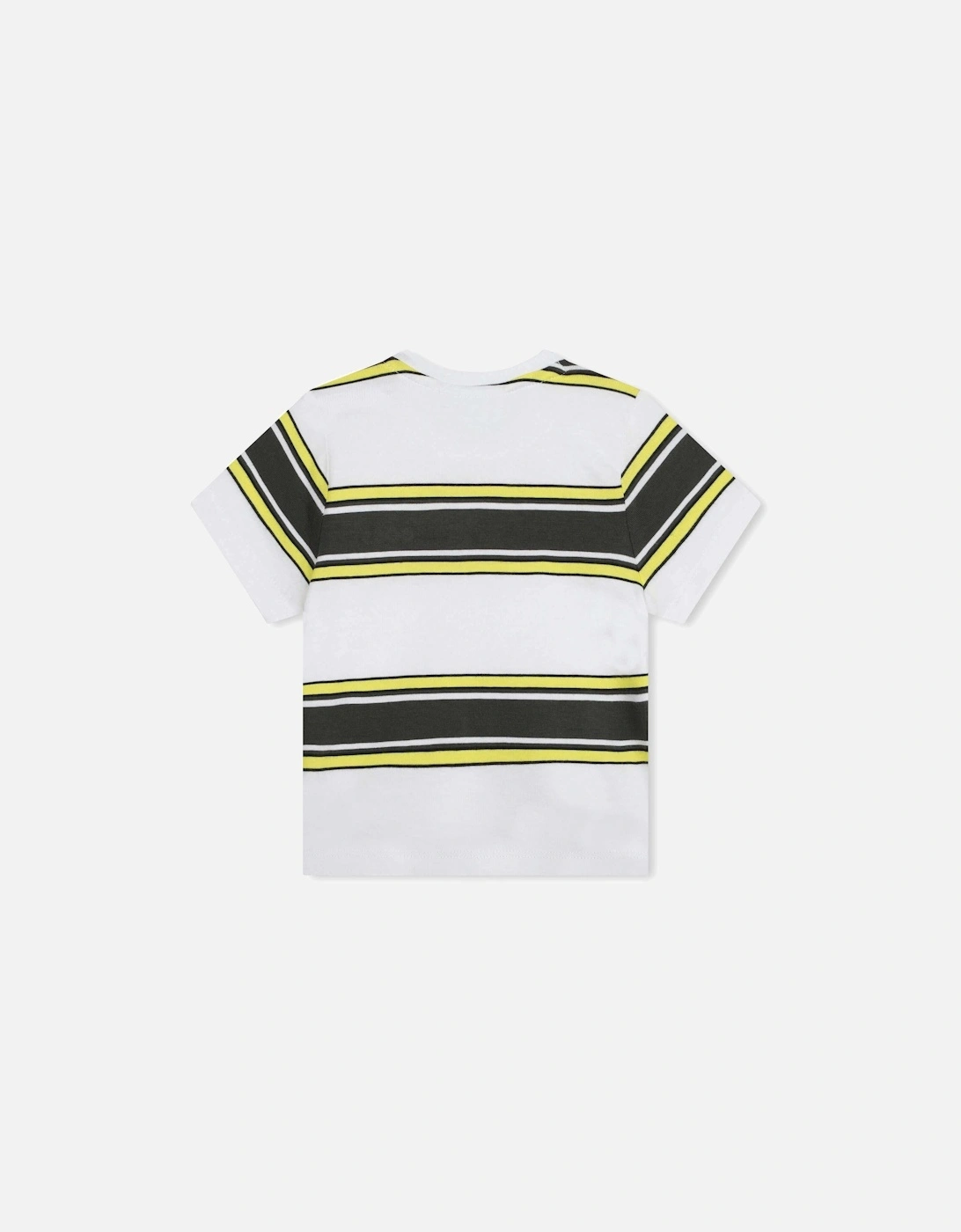 Baby Boys Yellow & Navy Stripe Short Sleeve T-Shirt