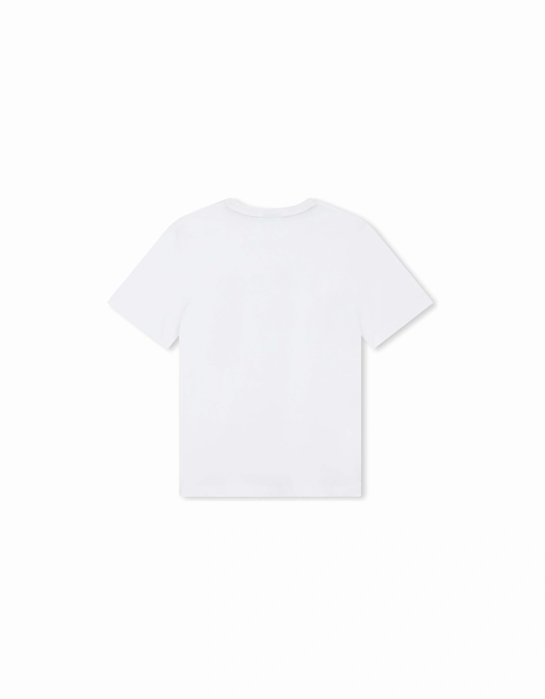 Boys White Logo Cotton Short Sleeve T-Shirt