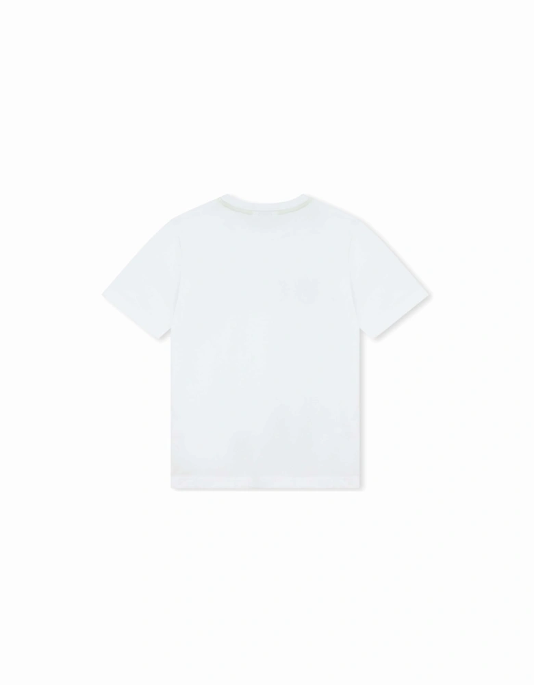 Boys White Logo Short Sleeve T-Shirt