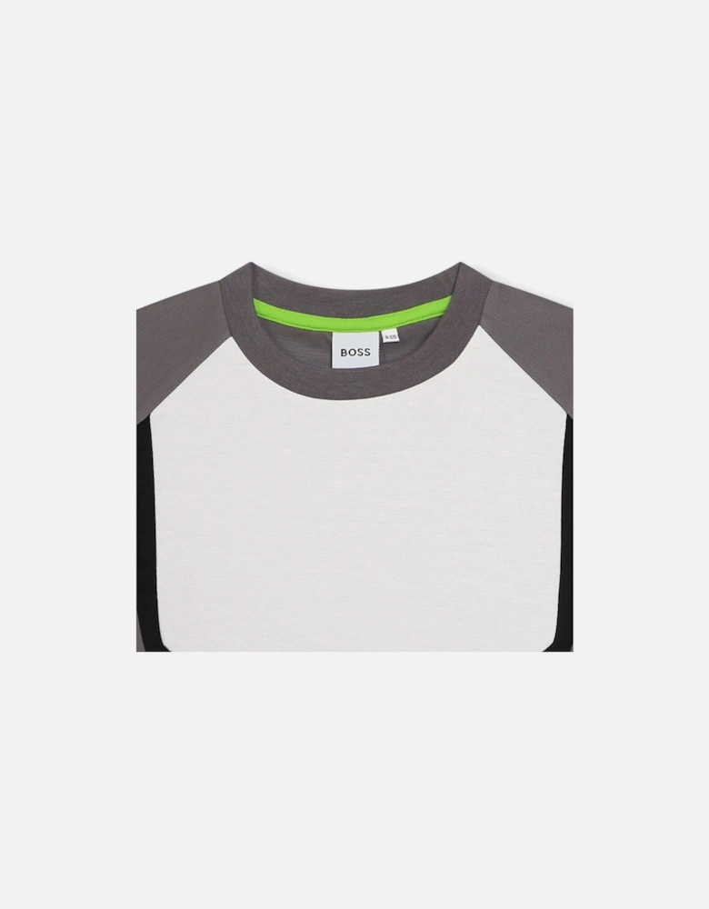 Boys Grey Block Short Sleeve T-Shirt