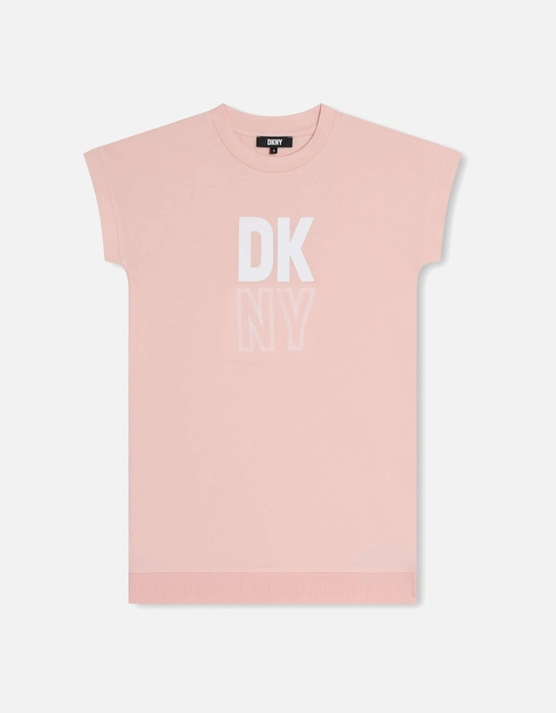 Girls Pink Logo  Dress