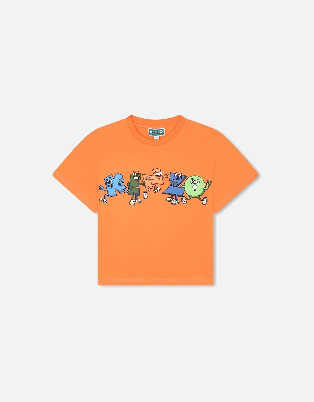 Boys Orange Cartoon Logo T-Shirt, 3 of 2