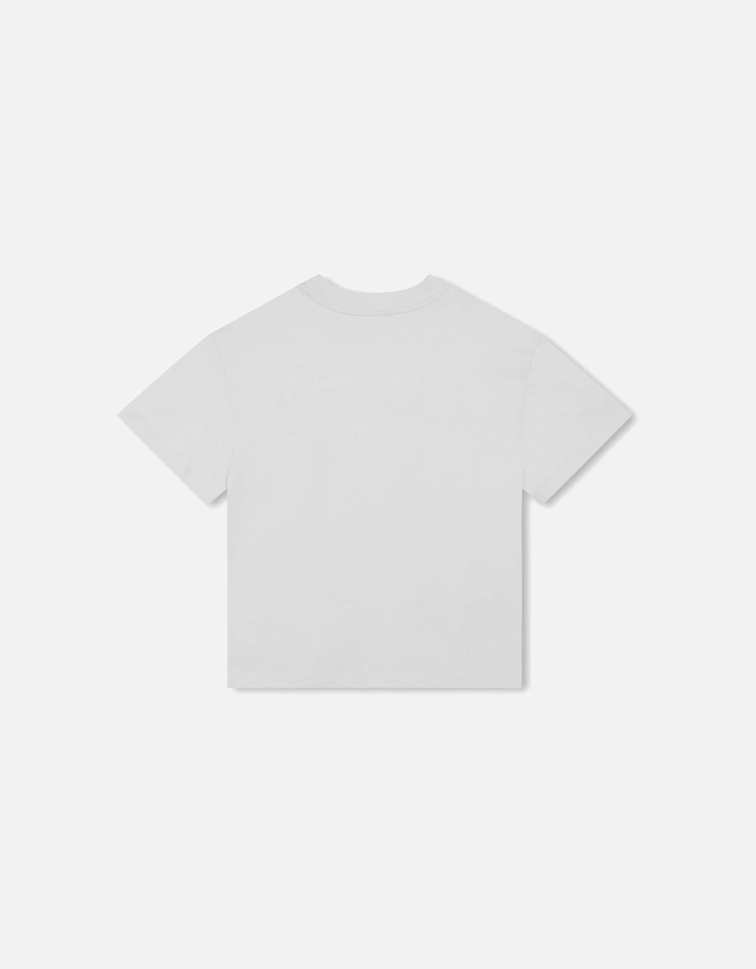 Boys White Cotton Logo T-Shirt