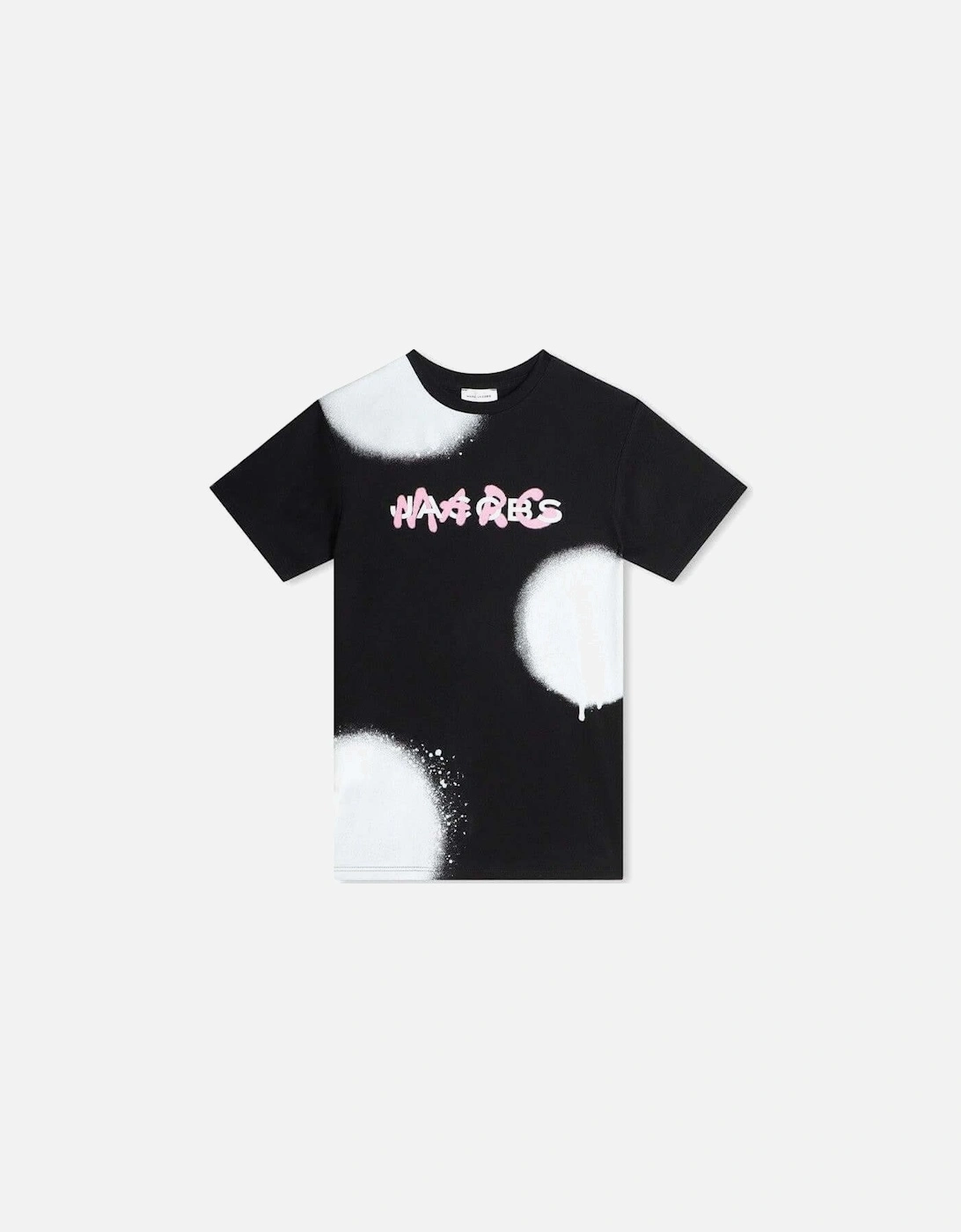 Girls Black Graffiti Short Sleeved Dress, 3 of 2