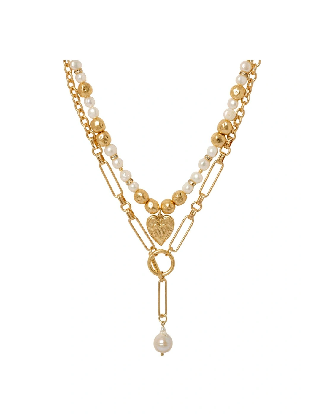 Gold 'Pearl Elegance' Real Pearl Layered Necklace Set, 2 of 1