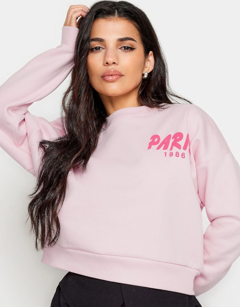 Petite Paris Sweat Puff Print