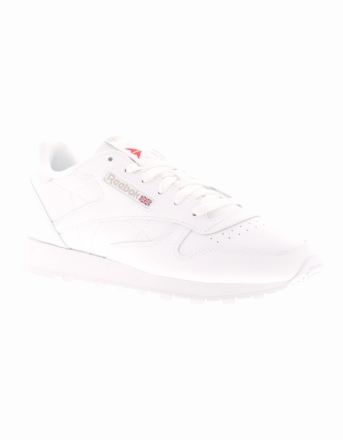 Womens Trainers Classic Leather Lace Up white UK Size, 6 of 5