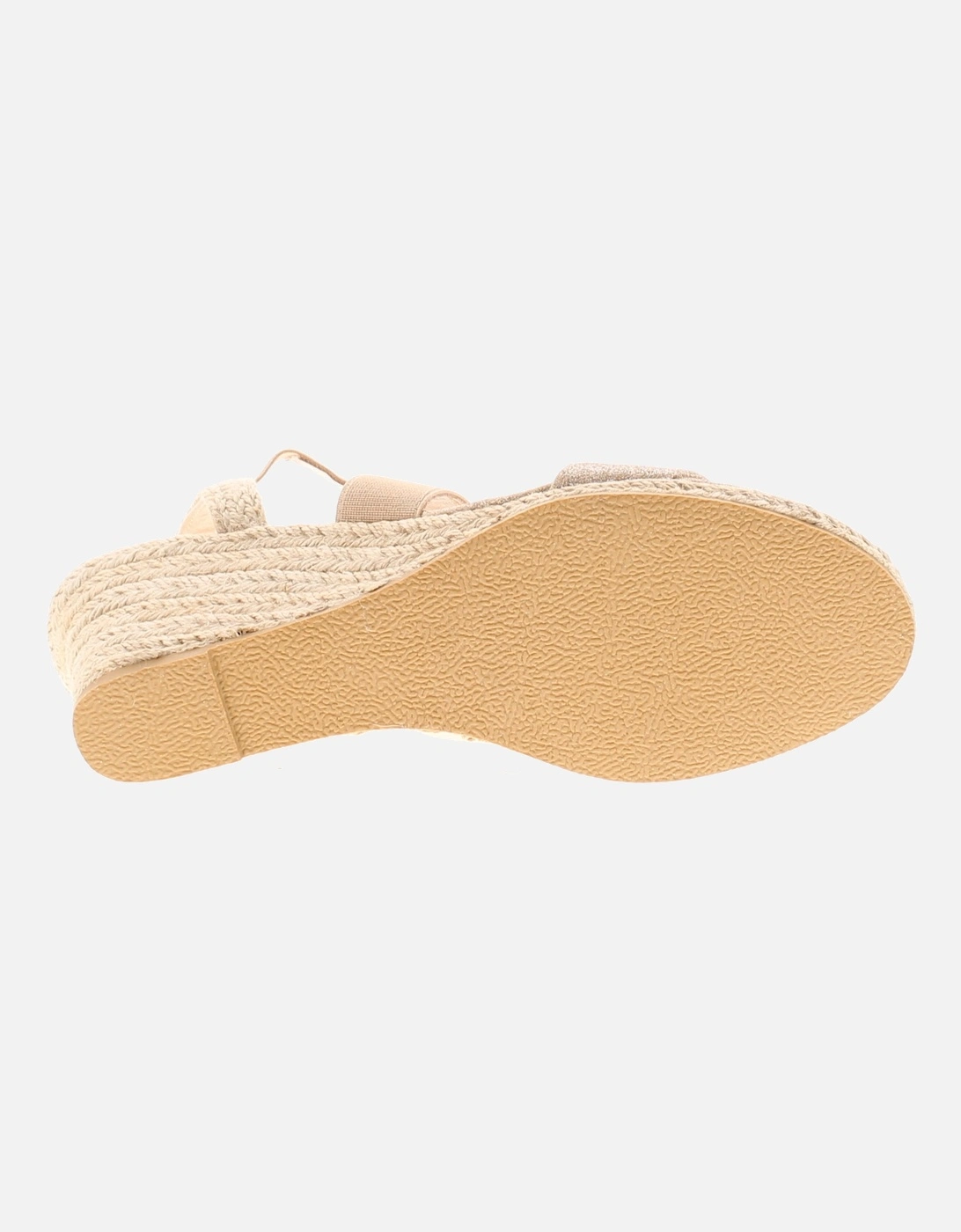 Womens Wedge Sandals Desire Elasticated beige gold UK Size