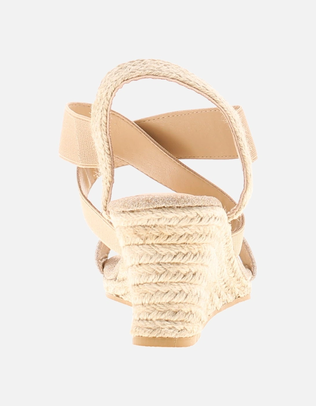 Womens Wedge Sandals Desire Elasticated beige gold UK Size