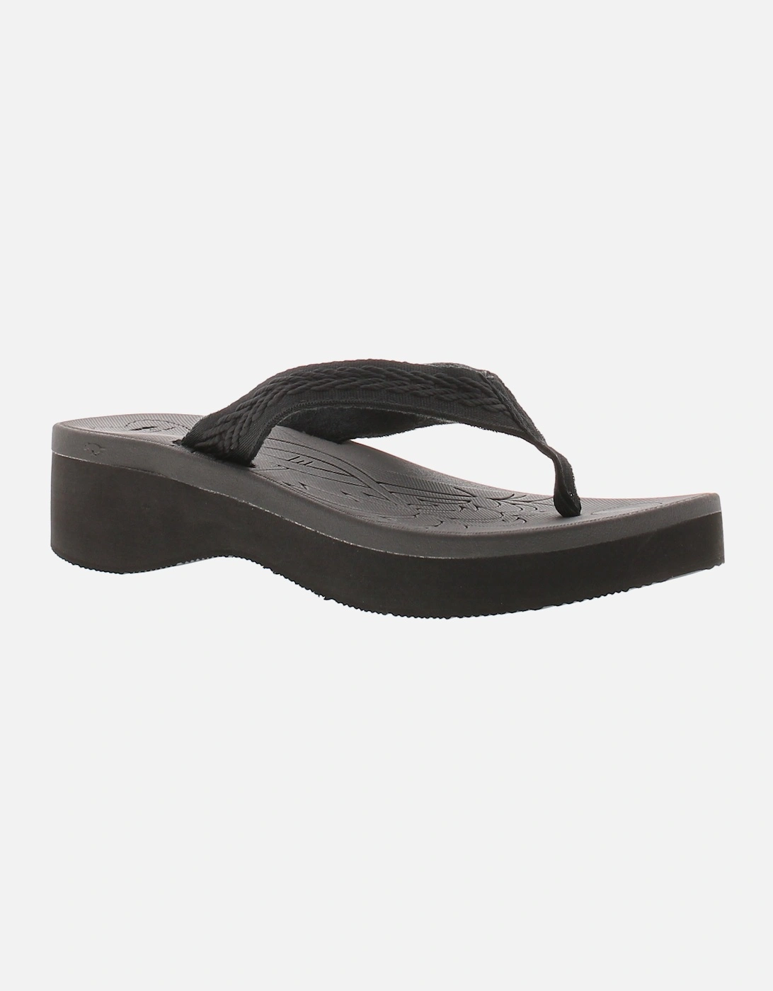 Womens Sandals Flip Flops Tizzy Slip On black UK Size, 6 of 5
