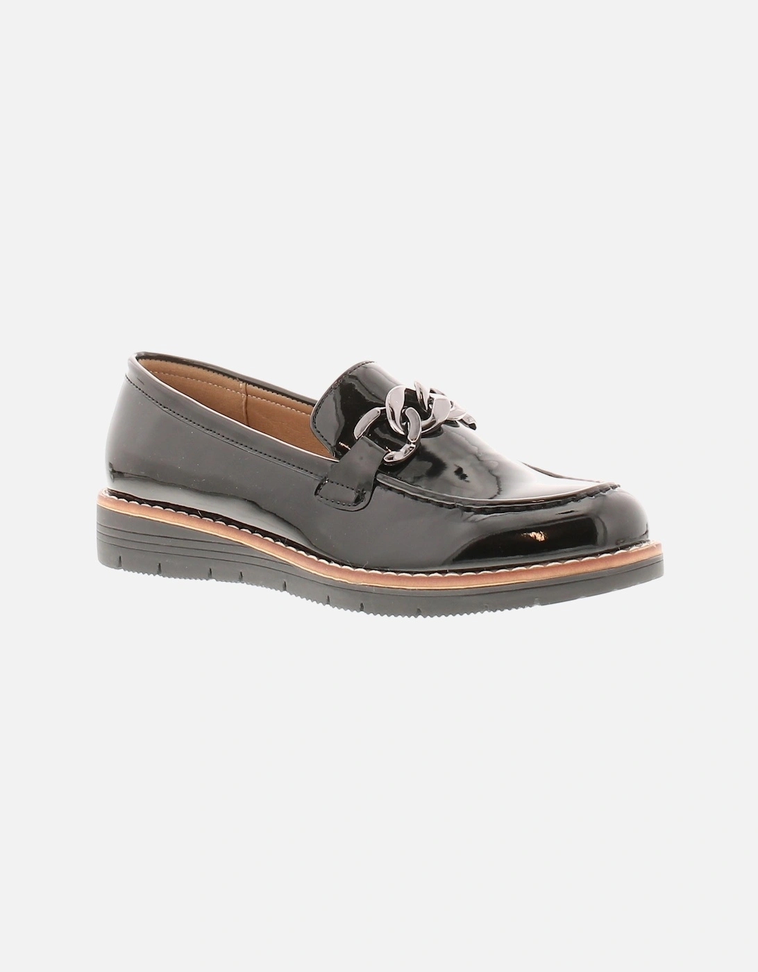 Womens Flat Shoes Loafers Ledge Slip On black UK Size, 6 of 5