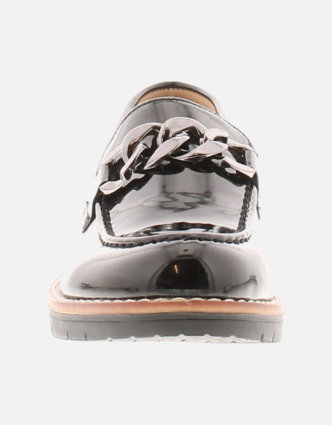 Womens Flat Shoes Loafers Ledge Slip On black UK Size