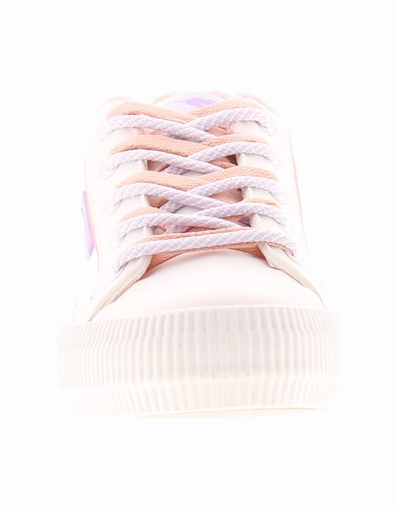 Womens Pumps Canvas Cheery Eighties Lace Up white lavender pink UK Si