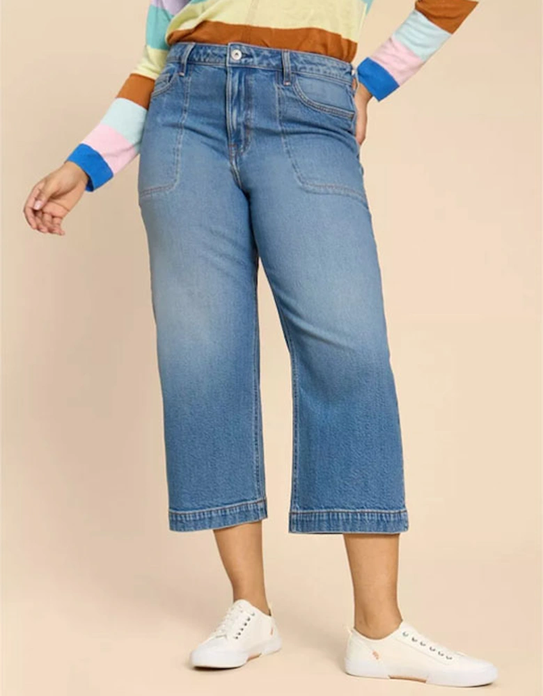 Women's Tia Wide Leg Crop Jean Regular Mid Denim