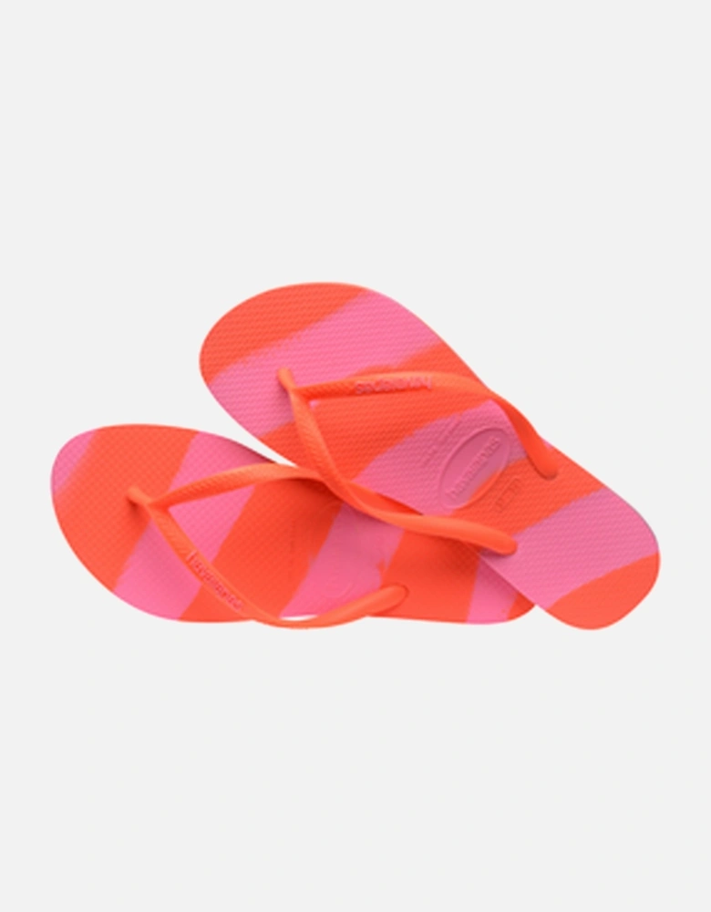 Women's Slim Colour Fun Flip Flop Neon Coral
