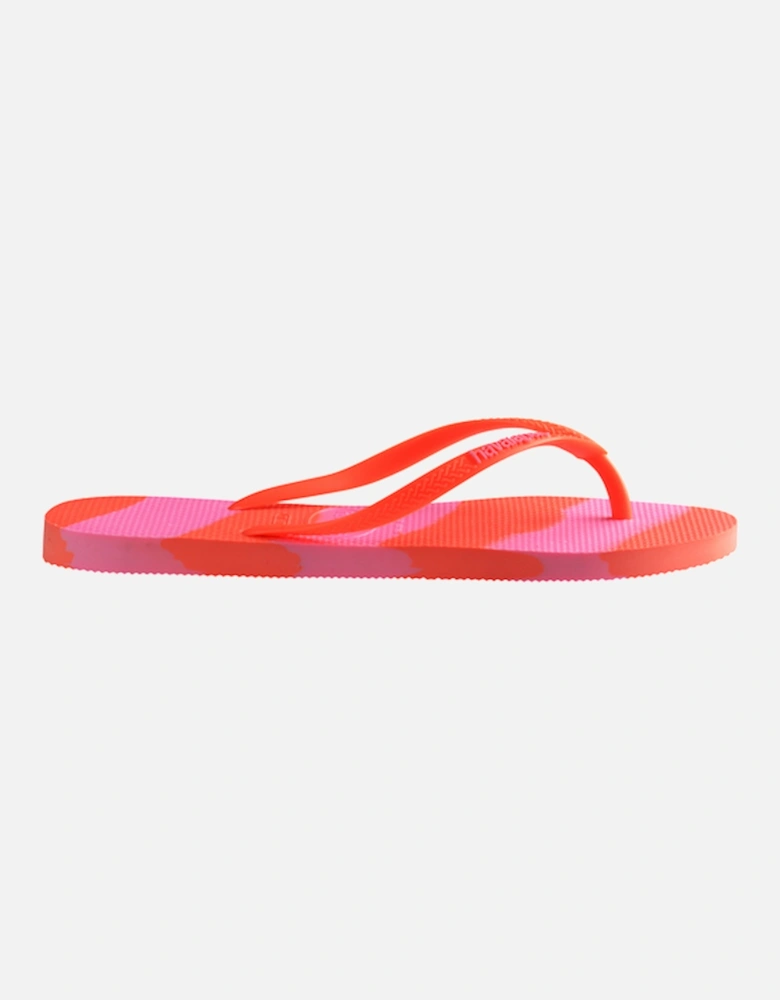 Women's Slim Colour Fun Flip Flop Neon Coral