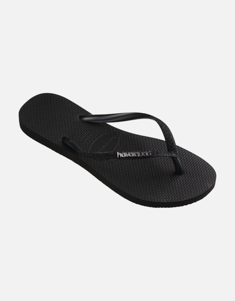 Women's Slim Glitter II Flip Flop Black/Black