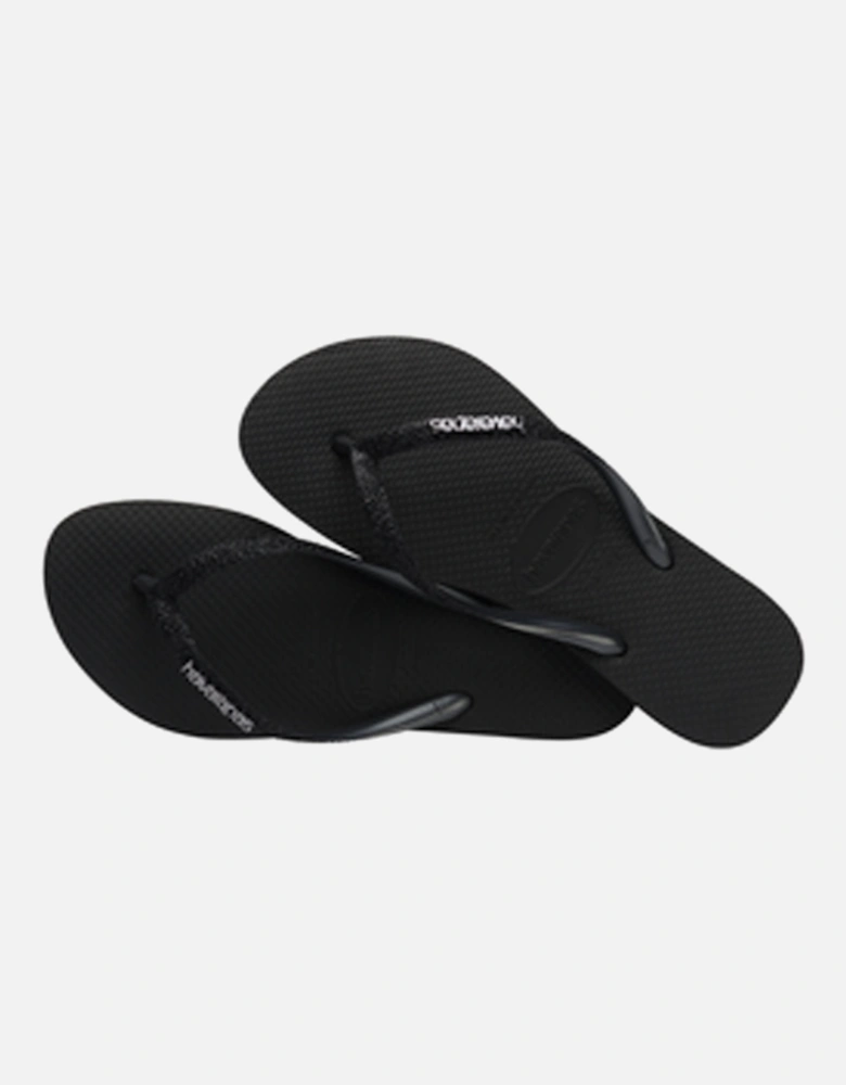 Women's Slim Glitter II Flip Flop Black/Black