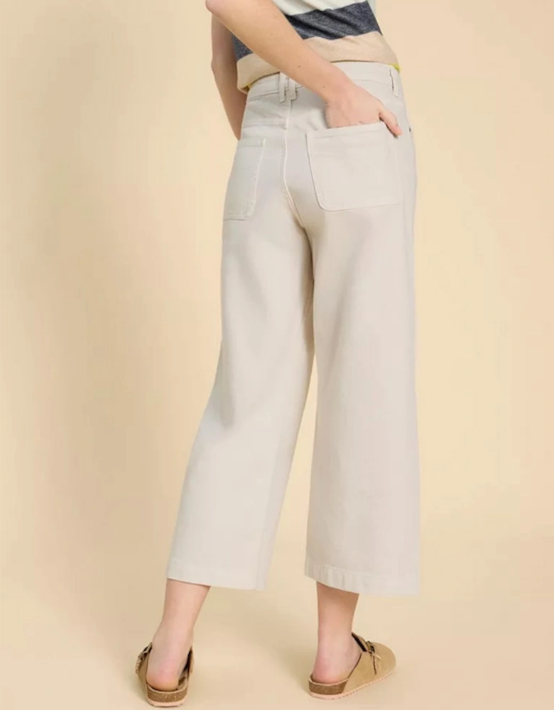 Women's Tia Wide Leg Crop Jean Regular Natural White