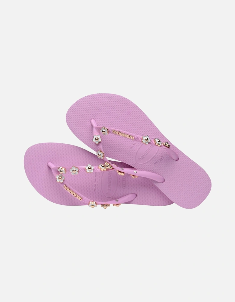 Womens Slim Stylish Floral Flip Flops