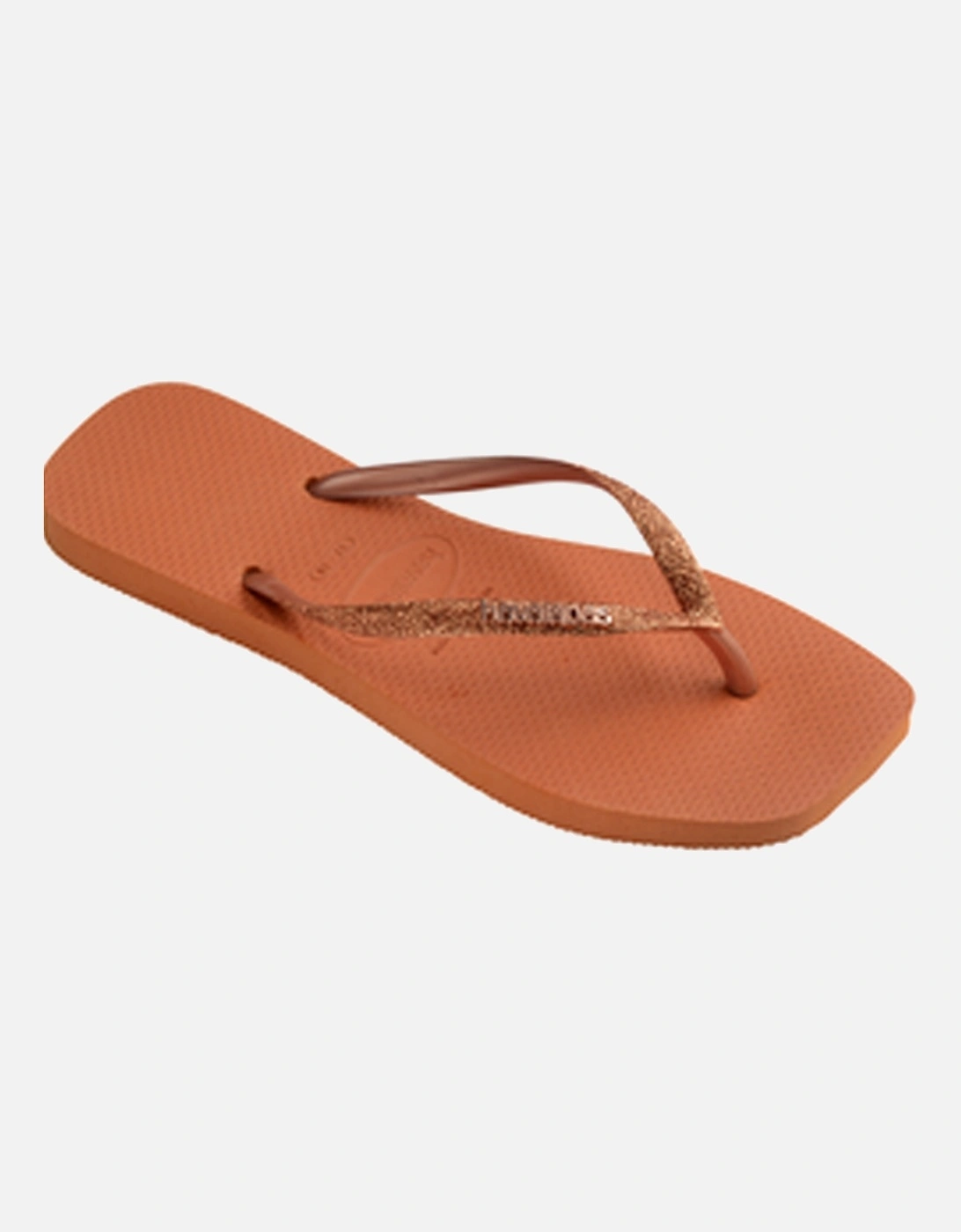 Women's Square Glitter Flip Flop Cerrado Orange